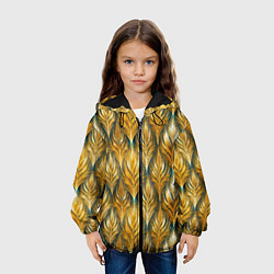 Куртка с капюшоном детская Золото осени травинки, цвет: 3D-черный — фото 2