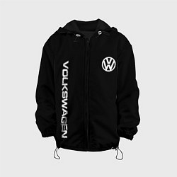 Куртка с капюшоном детская Volkswagen logo white, цвет: 3D-черный