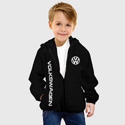 Куртка с капюшоном детская Volkswagen logo white, цвет: 3D-черный — фото 2