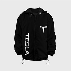 Детская куртка Tesla logo white