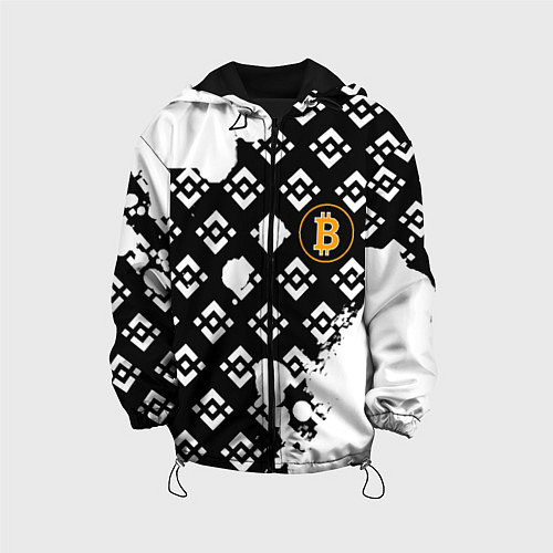 Детская куртка Bitcoin pattern binance / 3D-Черный – фото 1
