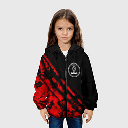 Куртка с капюшоном детская Saab sport grunge, цвет: 3D-черный — фото 2
