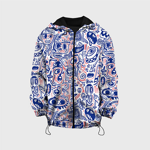 Детская куртка Рожицы с узорами / 3D-Черный – фото 1