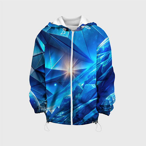 Детская куртка Синяя объемная абстракция со вспышкой / 3D-Белый – фото 1