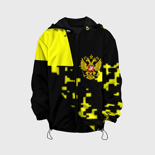 Детская куртка Россия имперский стиль пиксели / 3D-Черный – фото 1