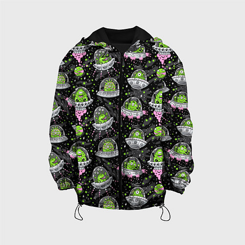 Детская куртка Инопланетяне в космосе / 3D-Черный – фото 1