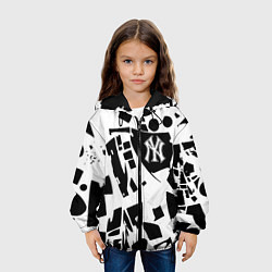 Куртка с капюшоном детская New York yankees - abstraction, цвет: 3D-черный — фото 2