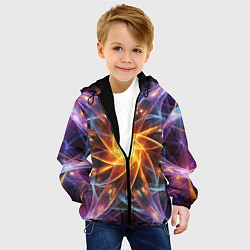 Куртка с капюшоном детская Закрученная абстракция, цвет: 3D-черный — фото 2