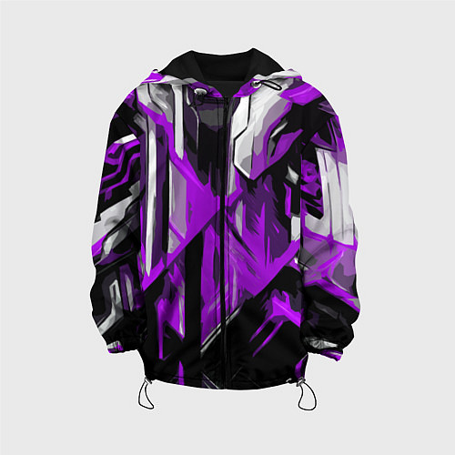 Детская куртка White and purple abstraction on a black background / 3D-Черный – фото 1