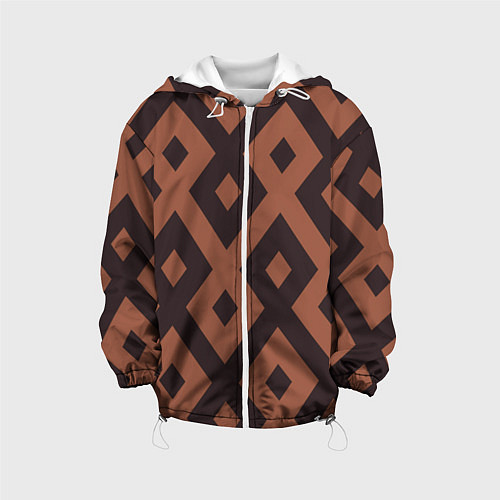 Детская куртка Геометрический узор ромб / 3D-Белый – фото 1