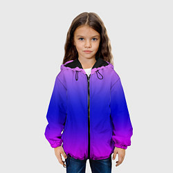 Куртка с капюшоном детская Неоновая градиент абстракция, цвет: 3D-черный — фото 2