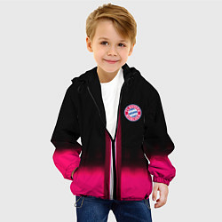 Куртка с капюшоном детская Бавария Мюнхен текстура, цвет: 3D-черный — фото 2