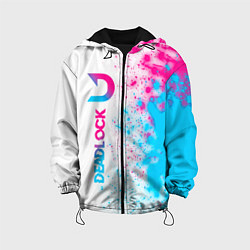 Куртка с капюшоном детская Deadlock neon gradient style по-вертикали, цвет: 3D-черный