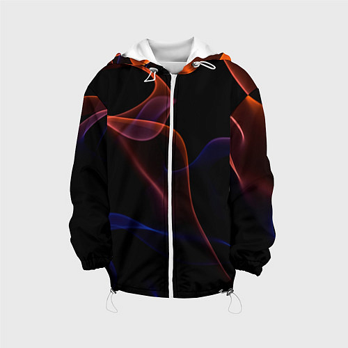 Детская куртка Нейросеть пламя огня / 3D-Белый – фото 1