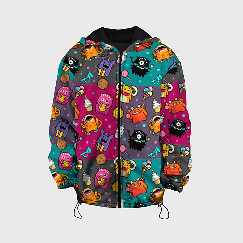 Детская куртка Монстрики с крошечной едой / 3D-Черный – фото 1