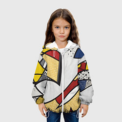 Куртка с капюшоном детская Абстракция в стиле поп-арт, цвет: 3D-белый — фото 2