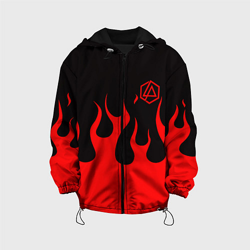 Детская куртка Linkin park logo fire / 3D-Черный – фото 1