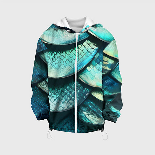 Детская куртка Чешуя крупной рыбы / 3D-Белый – фото 1