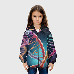 Куртка с капюшоном детская Разноцветный ДНК, цвет: 3D-черный — фото 2