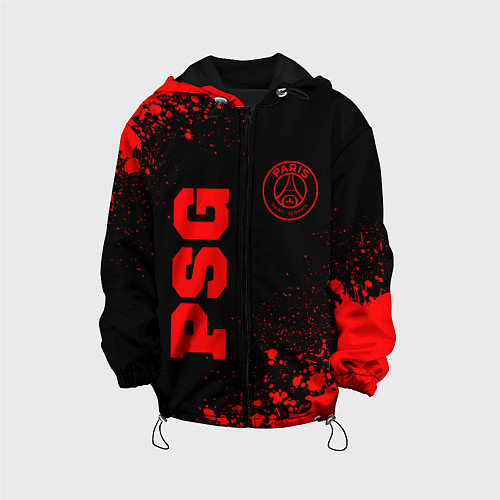 Детская куртка PSG - red gradient вертикально / 3D-Черный – фото 1