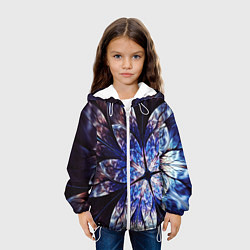 Куртка с капюшоном детская Фрактальный узора стекло, цвет: 3D-белый — фото 2