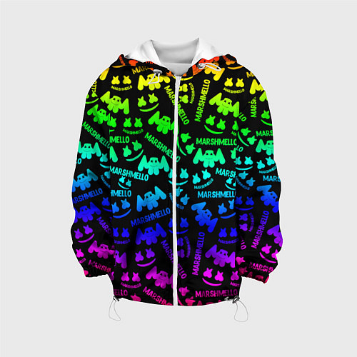 Детская куртка Marshmello neon steel pattern / 3D-Белый – фото 1