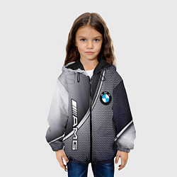 Куртка с капюшоном детская BMW metalic auto metal, цвет: 3D-черный — фото 2