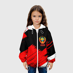 Куртка с капюшоном детская СССР краски абстрактные текстура, цвет: 3D-белый — фото 2