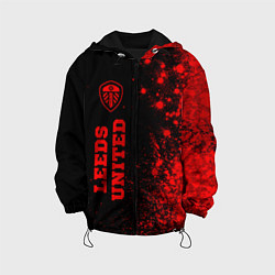 Куртка с капюшоном детская Leeds United - red gradient по-вертикали, цвет: 3D-черный