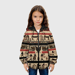 Куртка с капюшоном детская Египет орнамент, цвет: 3D-черный — фото 2