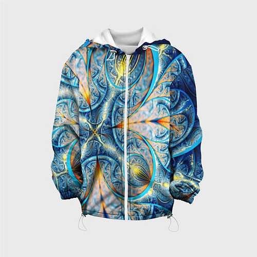 Детская куртка Оптический узор фрактальный / 3D-Белый – фото 1