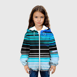 Куртка с капюшоном детская Разноцветные вертикальные линии, цвет: 3D-белый — фото 2
