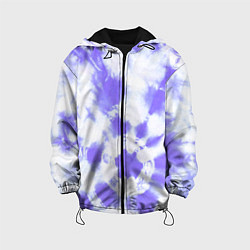 Куртка с капюшоном детская Фиолетовый арт тай дай, цвет: 3D-черный