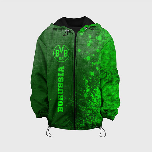 Детская куртка Borussia - green gradient по-вертикали / 3D-Черный – фото 1