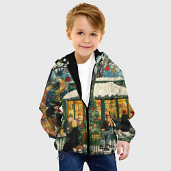 Куртка с капюшоном детская Новогодние посиделки, цвет: 3D-черный — фото 2