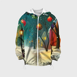 Детская куртка Новогодние шары и тропинка