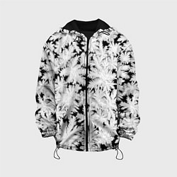 Куртка с капюшоном детская Мороз на стекле, цвет: 3D-черный