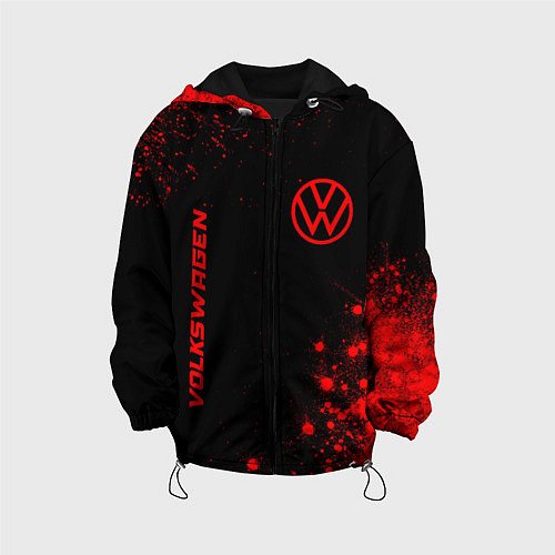 Детская куртка Volkswagen - red gradient вертикально / 3D-Черный – фото 1