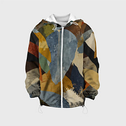 Детская куртка Акварельные листья абстракция