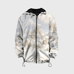 Куртка с капюшоном детская Снежный древний город, цвет: 3D-черный