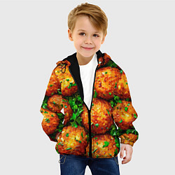 Куртка с капюшоном детская Котлеты, цвет: 3D-черный — фото 2