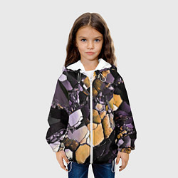 Куртка с капюшоном детская Чёрно-жёлтый камень, цвет: 3D-белый — фото 2