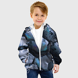 Куртка с капюшоном детская Жидкая субстанция серая, цвет: 3D-белый — фото 2