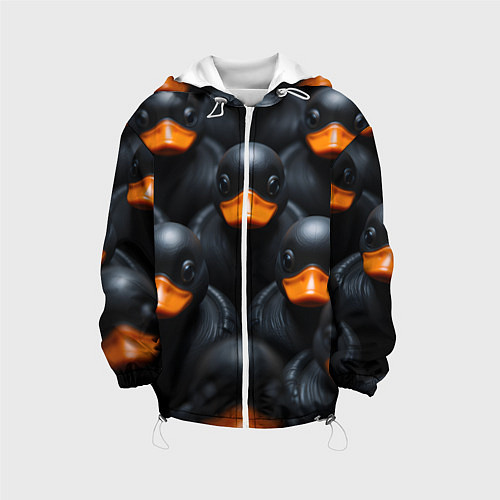 Детская куртка Черные уточки / 3D-Белый – фото 1