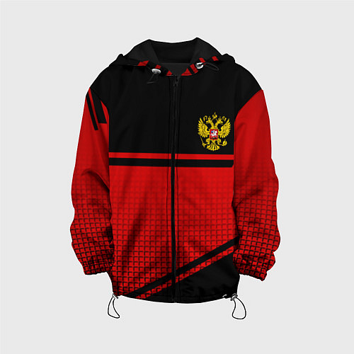 Детская куртка Россия герб геометрия / 3D-Черный – фото 1