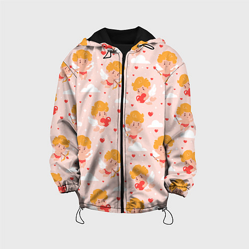 Детская куртка Паттерн с милыми купидонами / 3D-Черный – фото 1