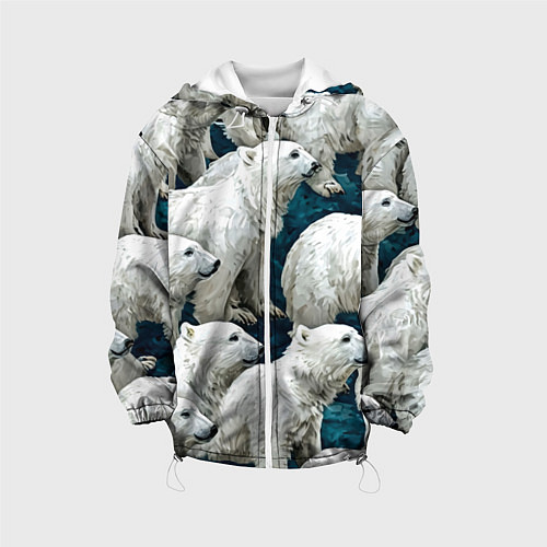 Детская куртка Свора белых медведей / 3D-Белый – фото 1