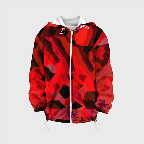 Детская куртка Чёрно-красная пористая абстракция / 3D-Белый – фото 1