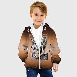 Куртка с капюшоном детская Волки с надписью, цвет: 3D-белый — фото 2