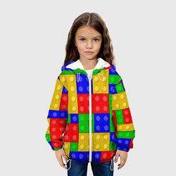 Куртка с капюшоном детская Детали Лего, цвет: 3D-белый — фото 2